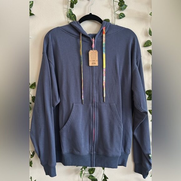 NWT Natural Life appliqué zip up hoodie S/M - Picture 2 of 2